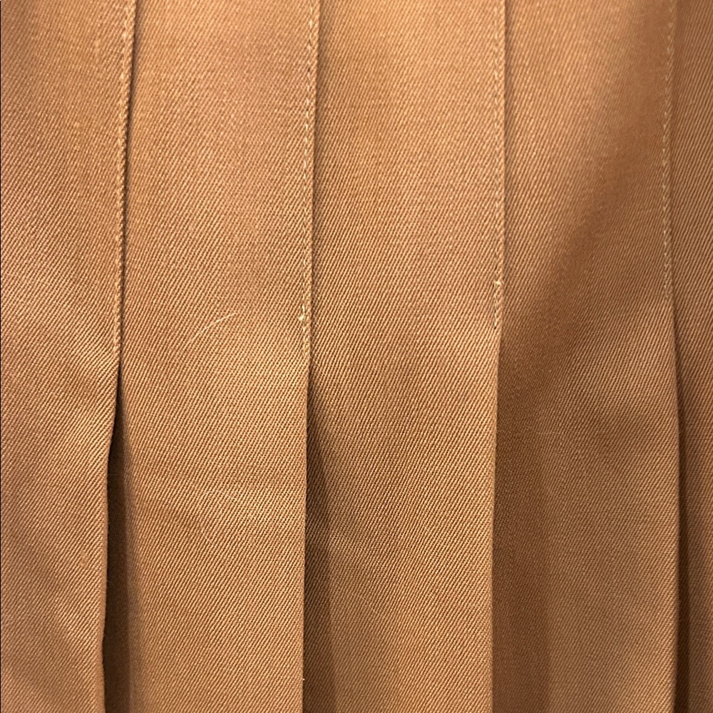 Saks Fifth Avenue Tan A-Line Pleated Skirt - Picture 3 of 6
